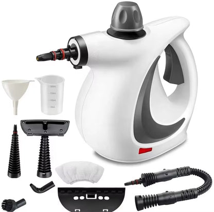 Custom Handheld Pressurized Steam Cleaner – Portable Steamer with 9-Piece Accessory Set for Home & Car